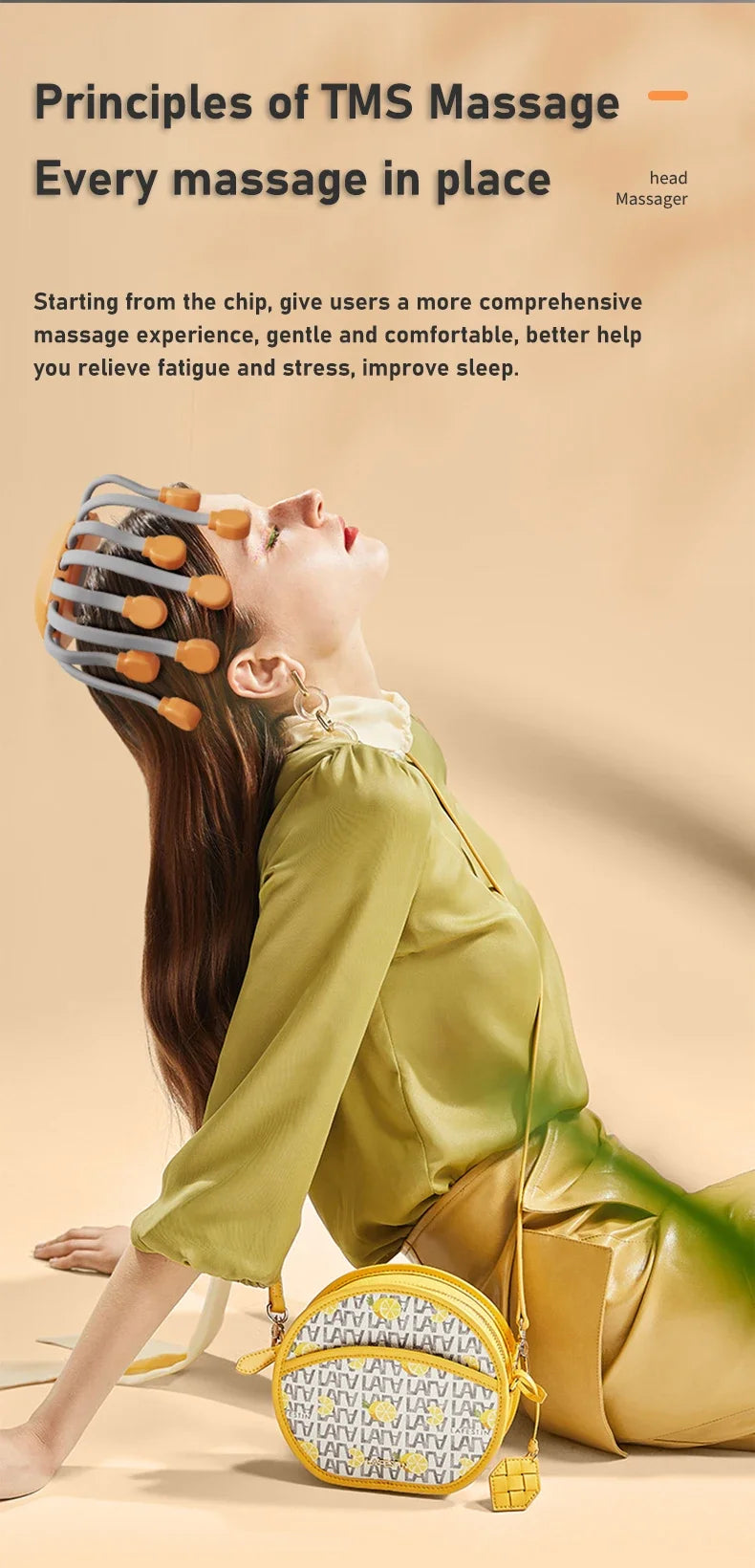 20-Head Scalp Massager with Red Light Therapy