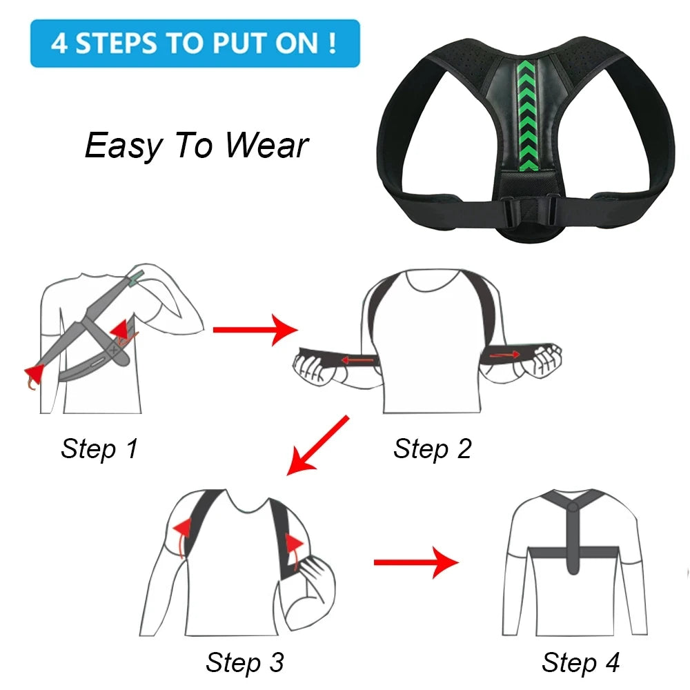 Adjustable Back Posture Corrector Belt – Spine Support Brace