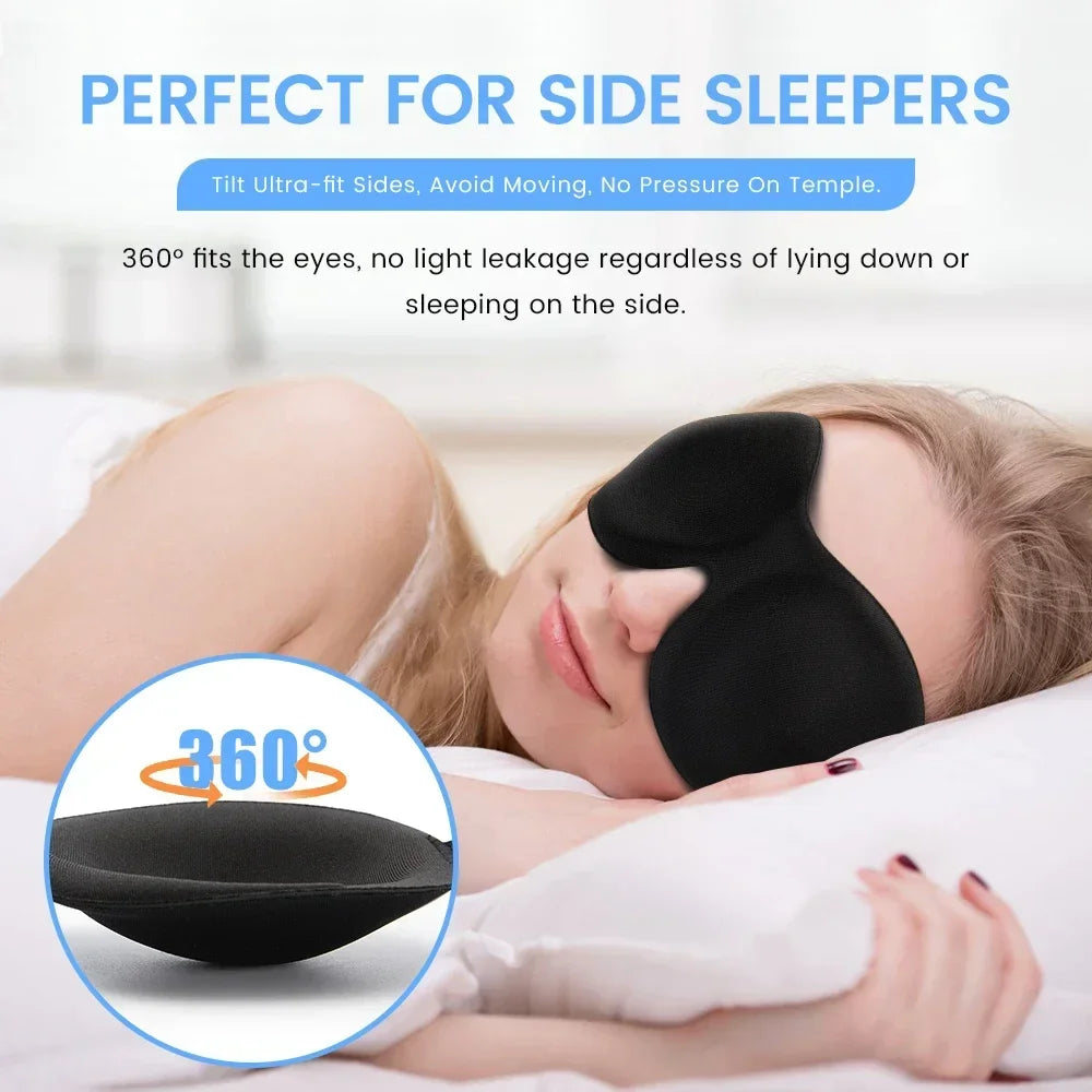 3D Sleeping Eye Mask – Breathable Memory Foam Night Blindfold for Natural, Comfortable Sleep