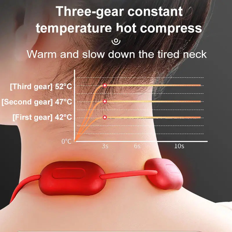 Mini Smart Hanging Neck Massager – Cervical Spine Relief with Heat & Portable Vibration Therapy