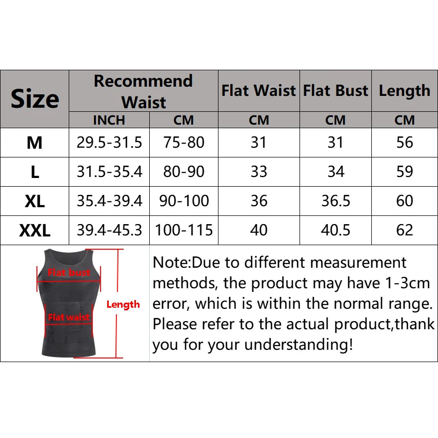 Men's Slimming Compression Vest – Seamless Shapewear Tank Top for Belly Control & Waist Training