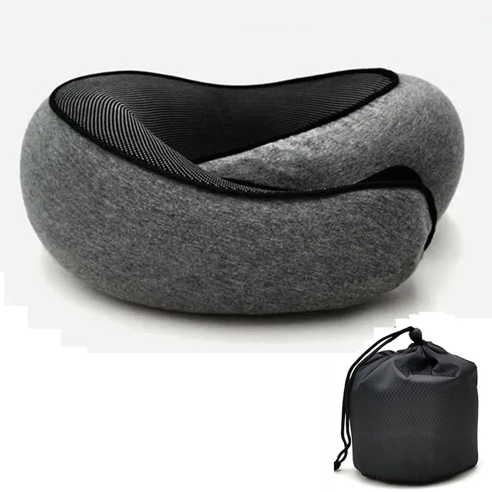 Memory Foam Travel Neck Pillow – U-Shaped Snail Design for Adjustable Support