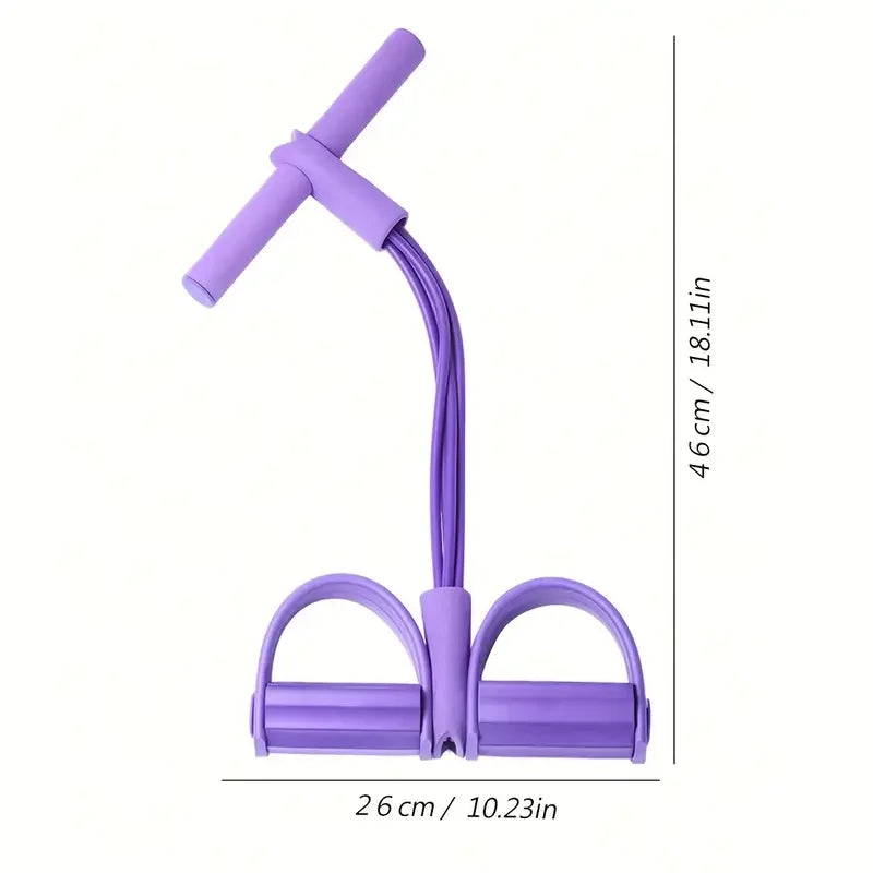 4-Tube Multi-Function Resistance Band – Yoga & Fitness Tension Rope for Sit-Up & Ab Strength