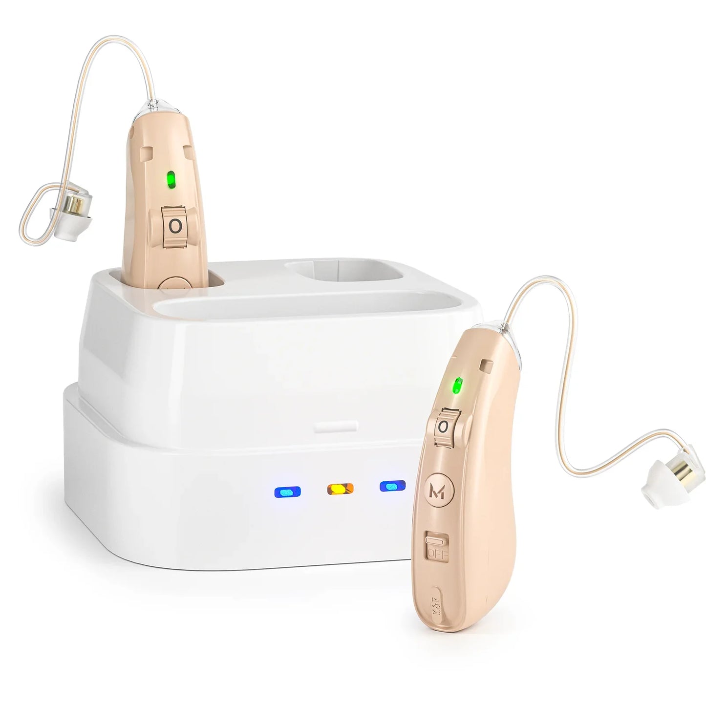 Rechargeable Digital Hearing Aid – Behind the Ear Sound Amplifier with Noise Cancelling & USB Charging Case for Elderly Deaf Care