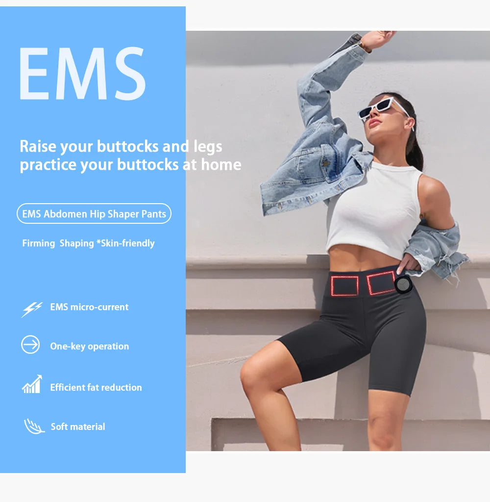 Intelligent EMS Microcurrent Yoga Shorts – Slimming & Muscle-Toning Massage Shorts for Legs, Glutes & Gym Workouts