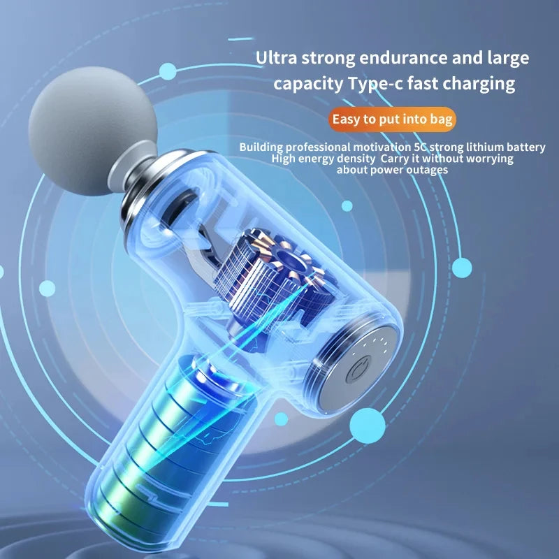 PulsePro™ Portable AI Massage Gun – Deep Tissue Percussion Massager with Smart Pressure Sensing & LED Light