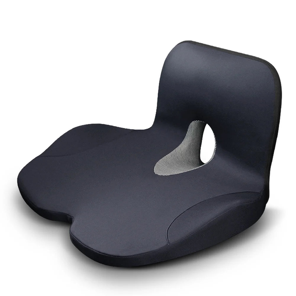 L-Shaped Integrated Office Chair Seat Cushion – Memory Foam for Hip & Waist Support, Anti-Slip Bottom for Pressure-Reducing Comfort