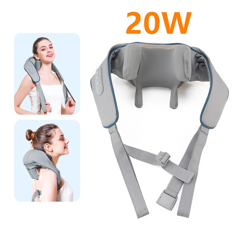 Foreverlily™ 26W Wireless Neck & Shoulder Massager – Deep Kneading Massage Shawl for Cervical & Back Pain Relief