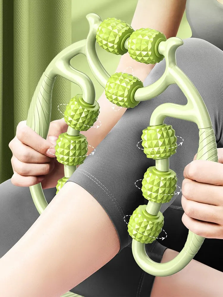 12-Round Circular Leg Slimming Massager – Muscle Stretching & Relaxation Clamp for Thighs & Calves
