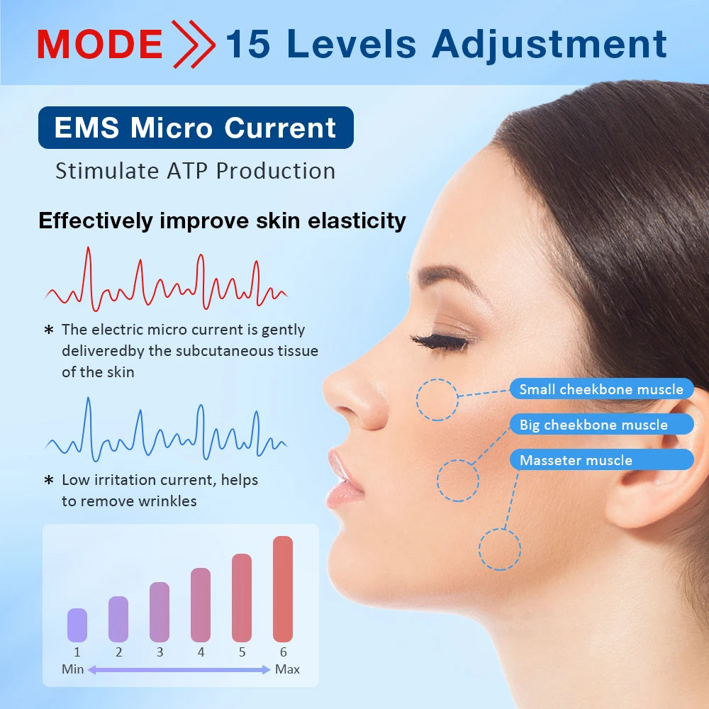 Rechargeable V Face Massager with LED Display – Portable Facial Beauty Device for Face Slimming and Skin Care