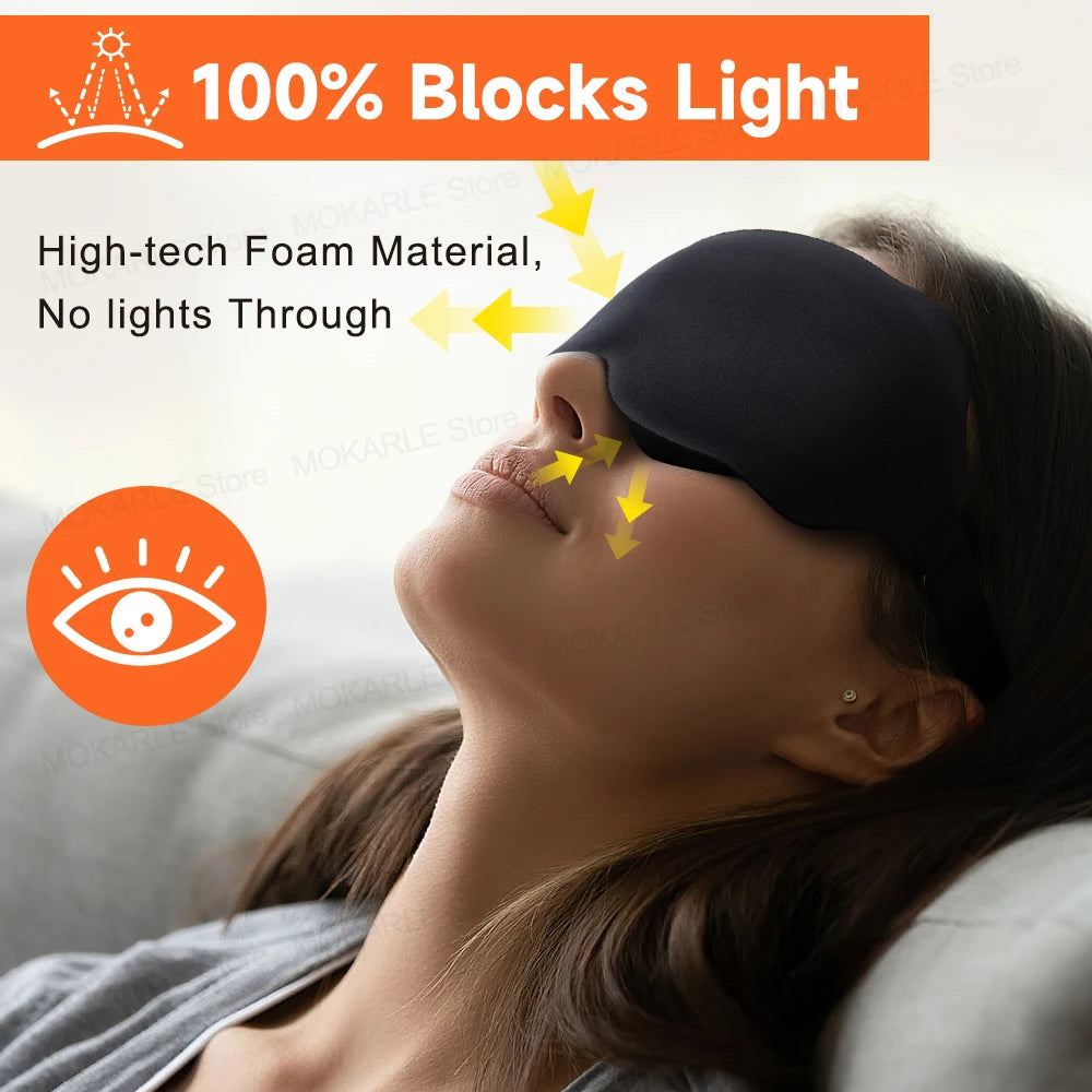 3D Sleep Mask – Blackout Eye Mask for Sleeping, Soft Breathable Travel Eyeshade & Night Sleep Aid