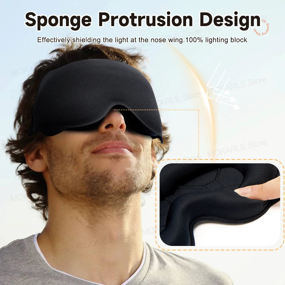 3D Sleep Mask – Blackout Eye Mask for Sleeping, Soft Breathable Travel Eyeshade & Night Sleep Aid