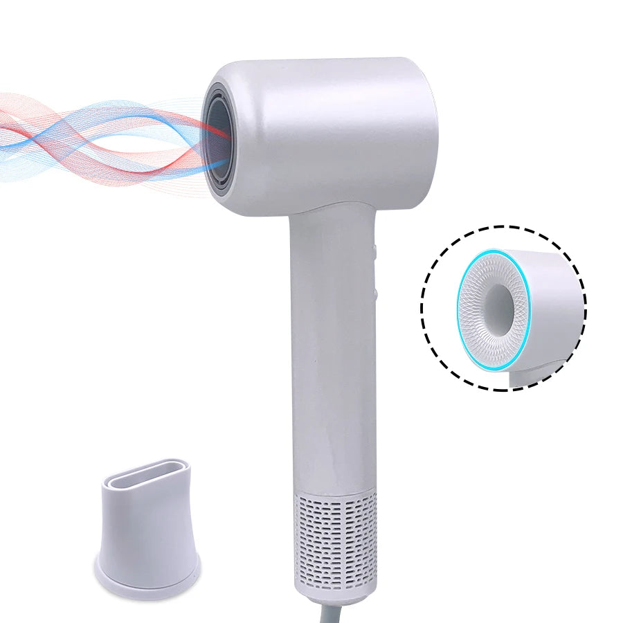 AeroGlow™ High-Speed Hair Dryer 110,000RPM – 400 Million Negative Ions Professional Blow Dryer with Nozzle