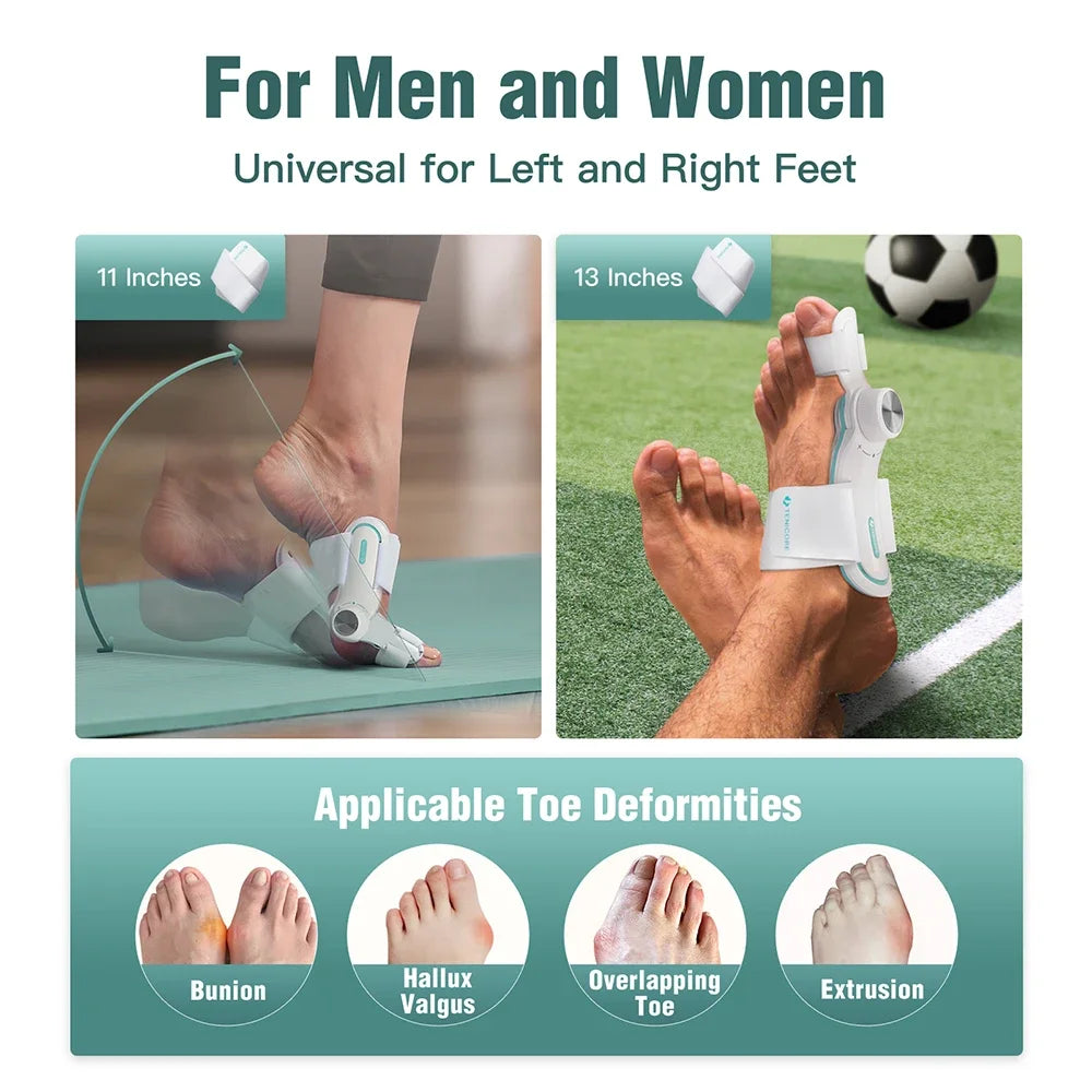 Bunion Corrector – Adjustable Hallux Valgus Orthotics Big Toe Straightener with 3-Angle Fixing Plate