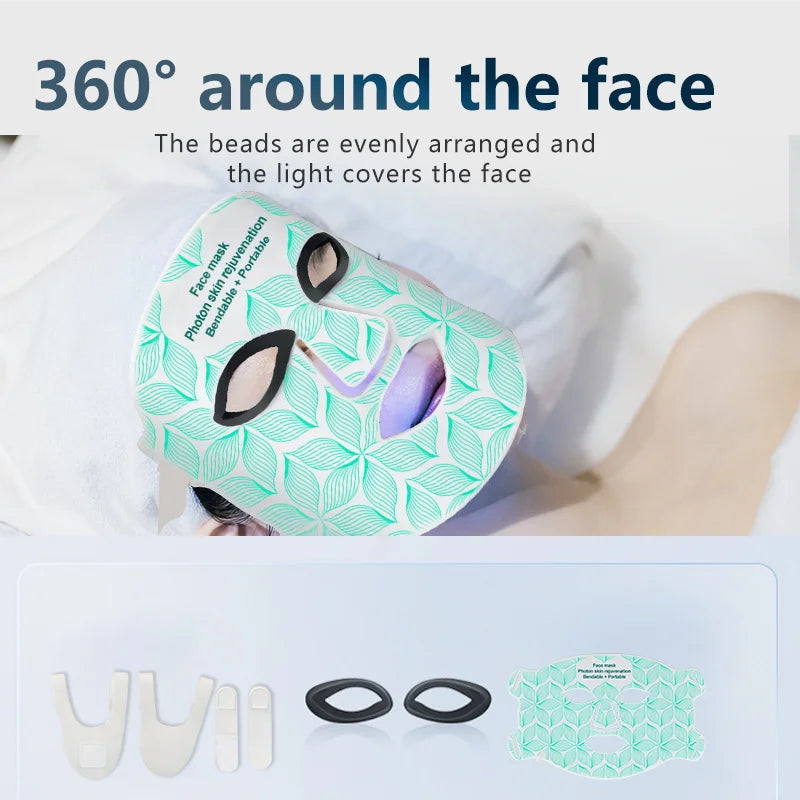 Ubilli Flexible Silicone LED Face Mask – 8-Color Red Light Therapy Mask for Anti-Aging & Skin Rejuvenation