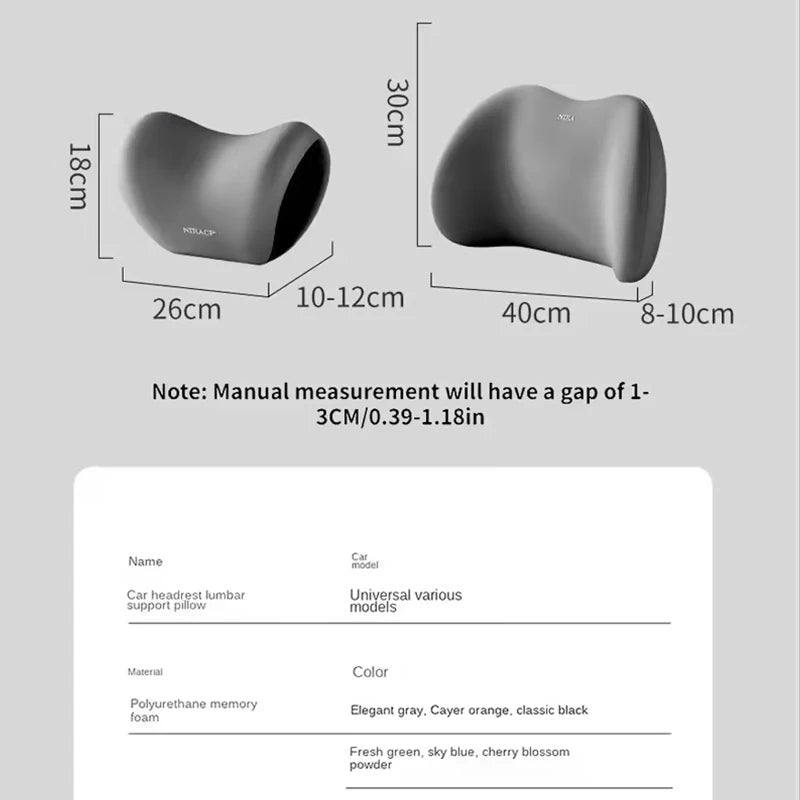 Car Seat Neck Pillow & Adjustable Lumbar Support