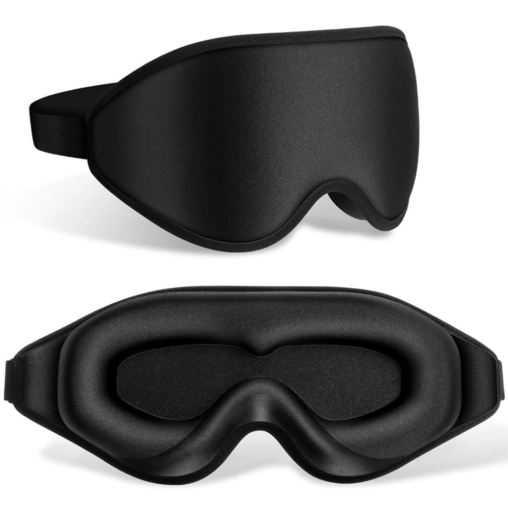 WELLVY 3D Contoured Sleep Mask – 100% Light Blocking, Ultra-Soft, Breathable Eye Mask for Deep Sleep, Travel & Relaxation