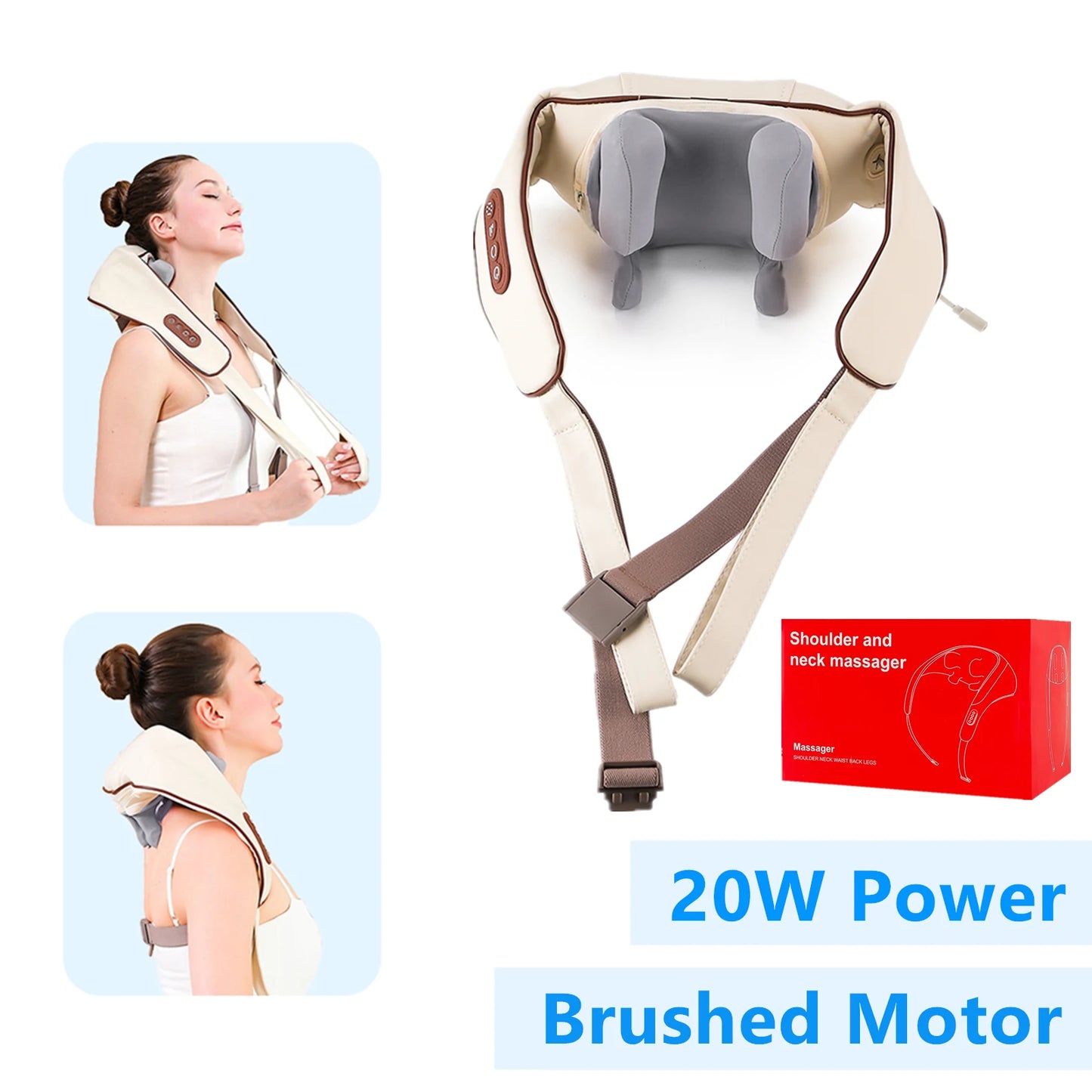 Foreverlily™ 26W Wireless Neck & Shoulder Massager – Deep Kneading Massage Shawl for Cervical & Back Pain Relief