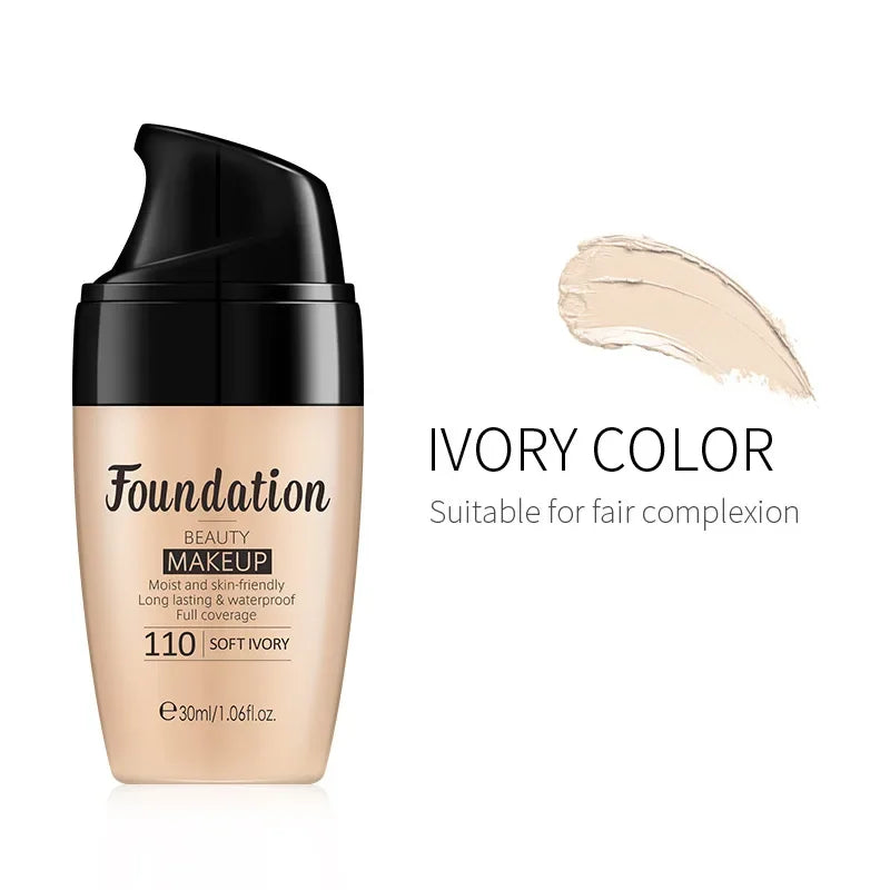 Liquid Foundation – Moisturizing Long Lasting Face Makeup Base, Natural Brightening 30ml