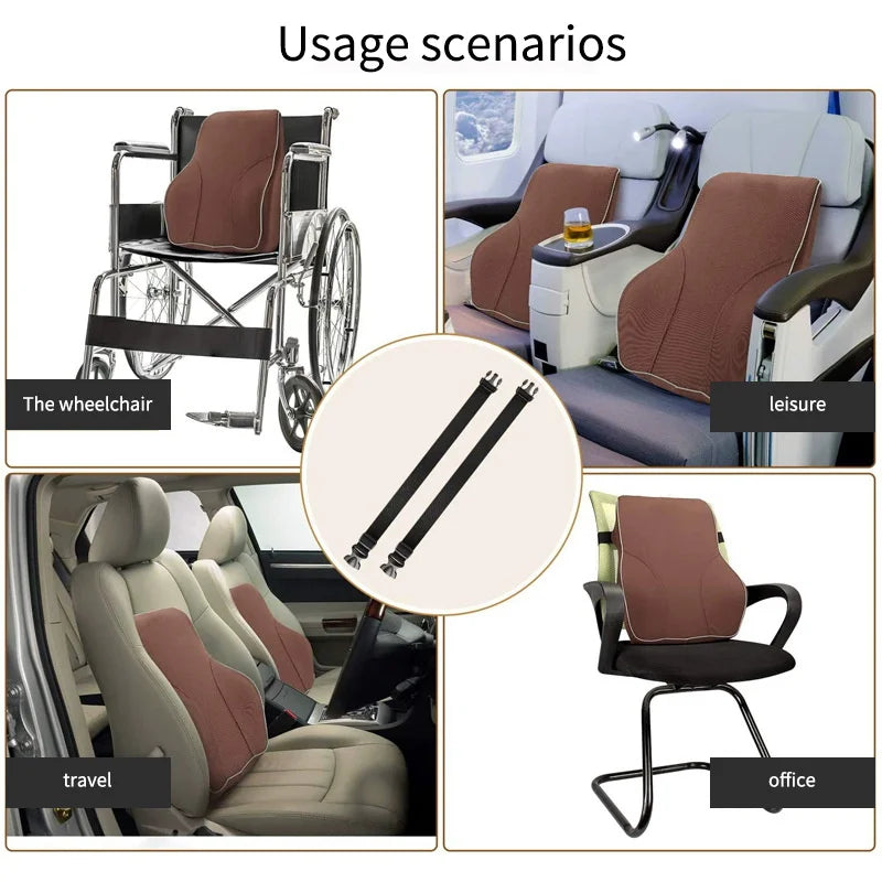Memory Foam Car Seat Cushion – Non-Slip Lumbar Support Pad for Office & Gaming Chairs