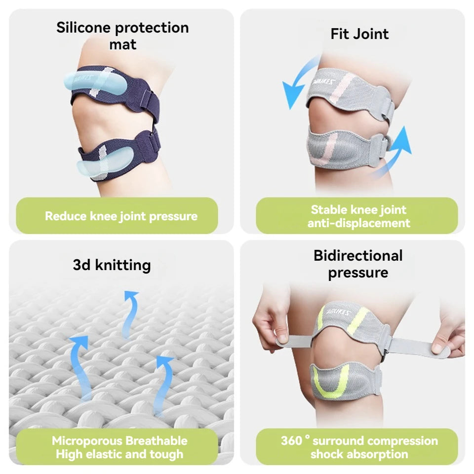 Patella Knee Strap with Silicone Pad – Adjustable Compression Brace for Patellar Tendon & Knee Pain Relief