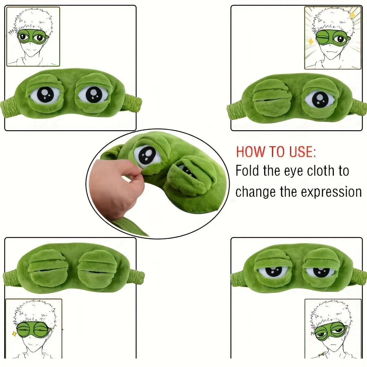 3D Sad Frog Sleep Mask