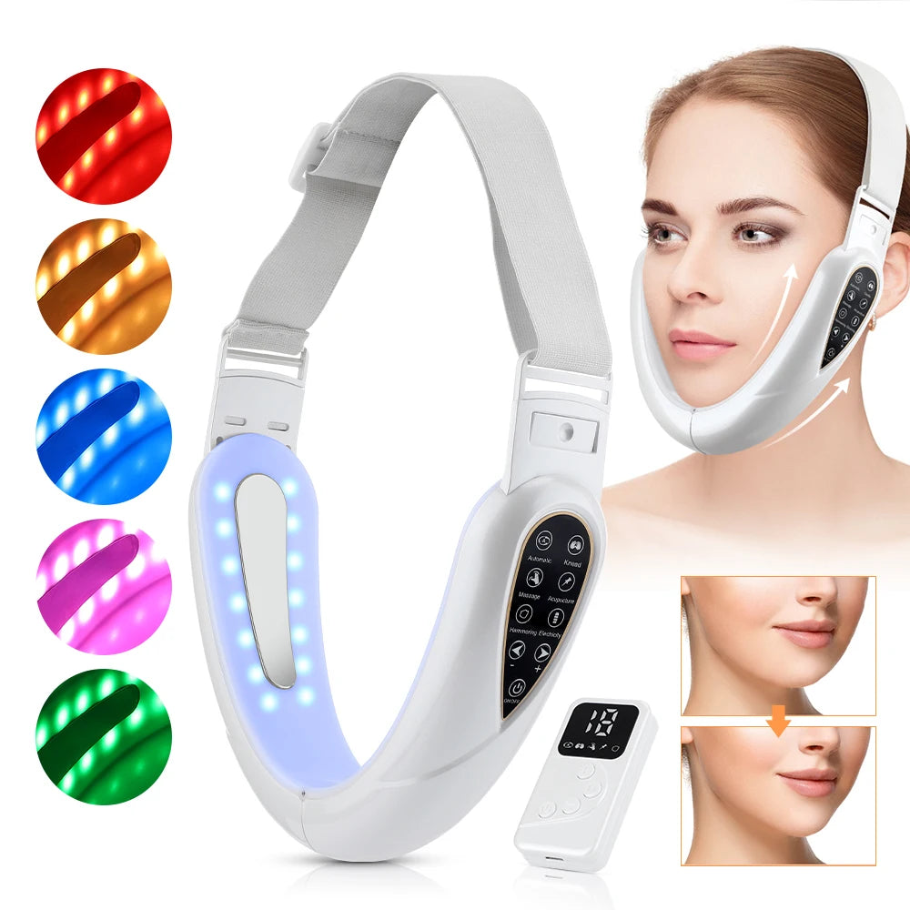 Rechargeable V Face Massager with LED Display – Portable Facial Beauty Device for Face Slimming and Skin Care
