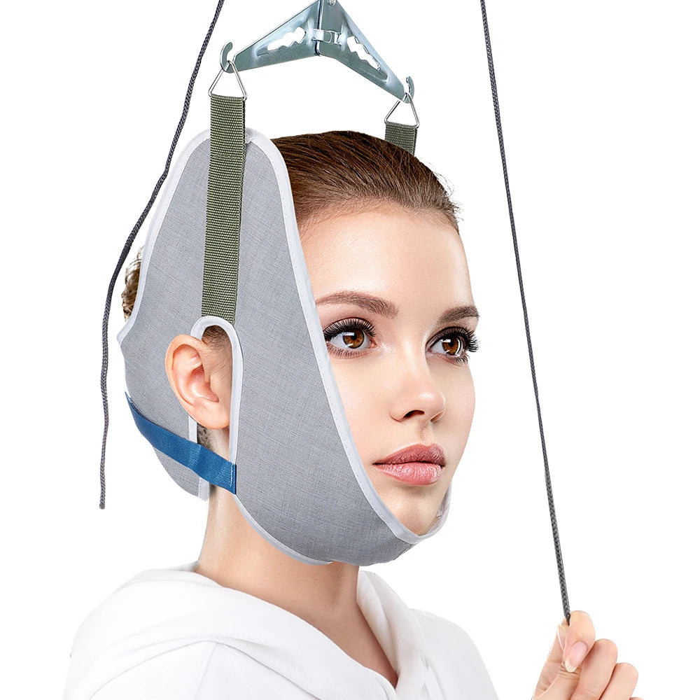 Over Door Cervical Traction Device – Adjustable Neck Stretcher Brace with Cushion Belt for Pain Relief & Spine Alignment