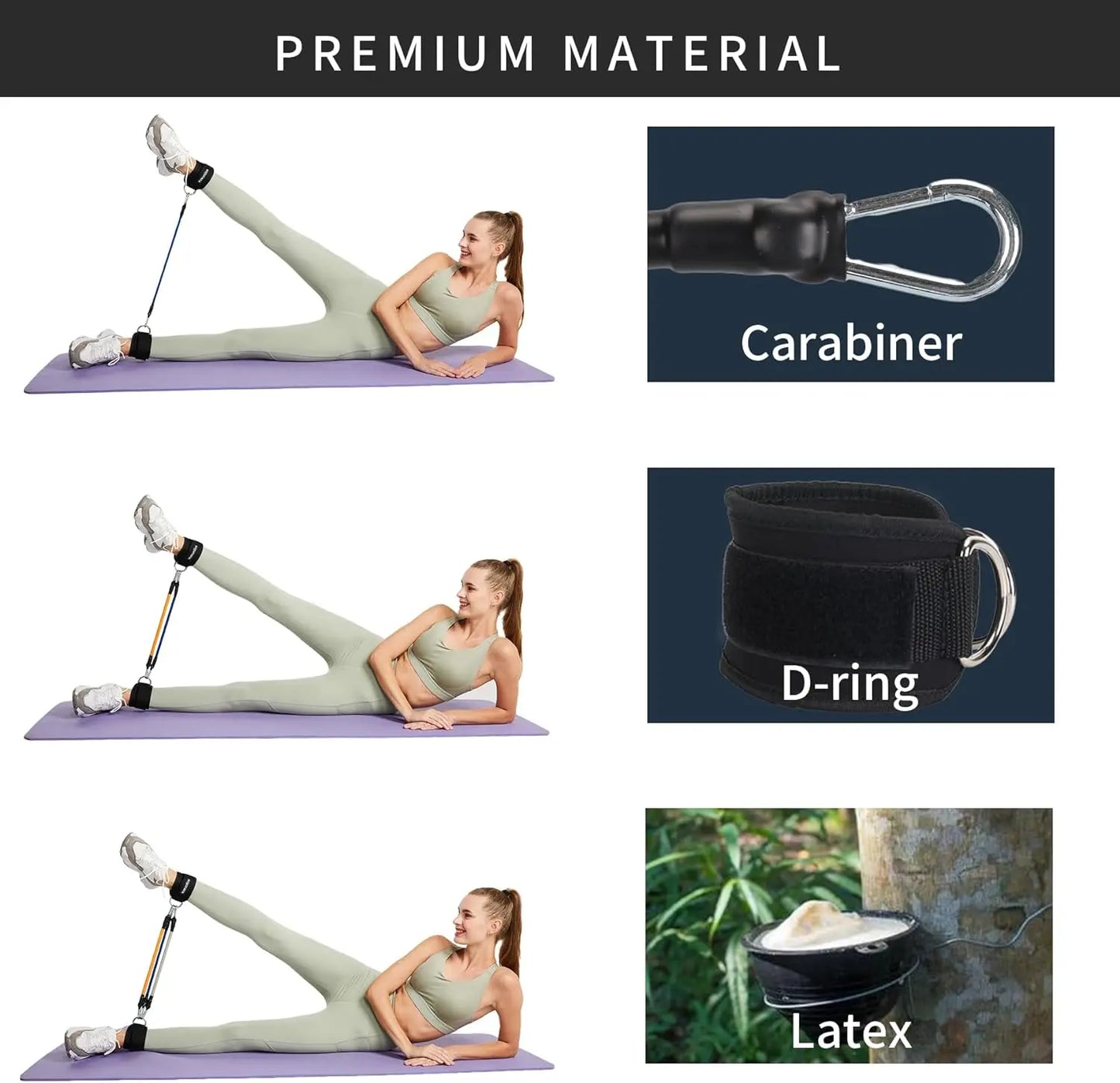 Adjustable Resistance Leg Puller Belt with Foot Loop & Edge Protection – Elastic Strap for Leg Strength Training