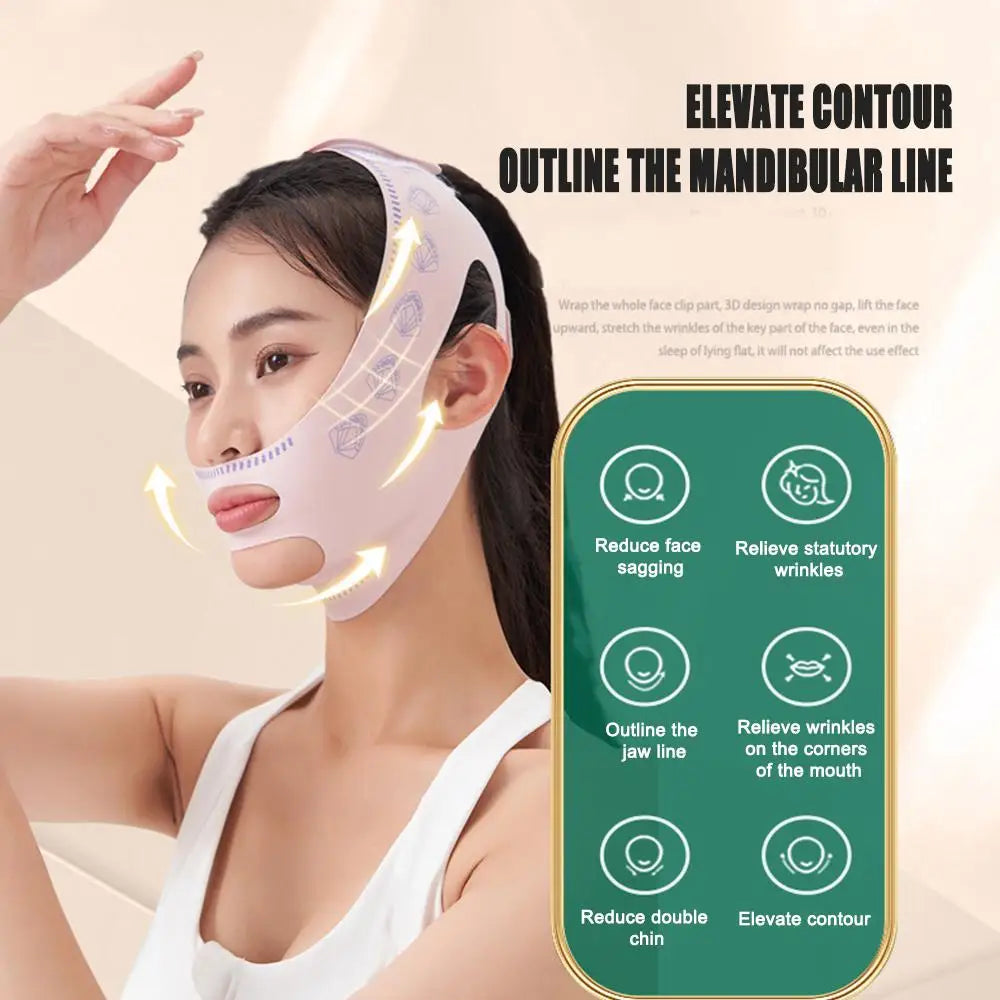 V Line Face Lifting Strap – Reusable Slimming Mask for Jawline & Chin Lift