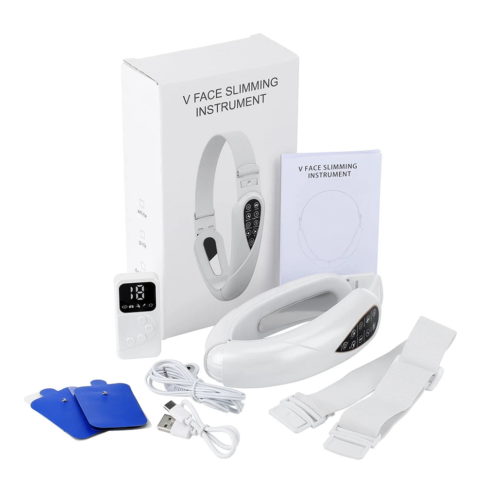 Rechargeable V Face Massager with LED Display – Portable Facial Beauty Device for Face Slimming and Skin Care