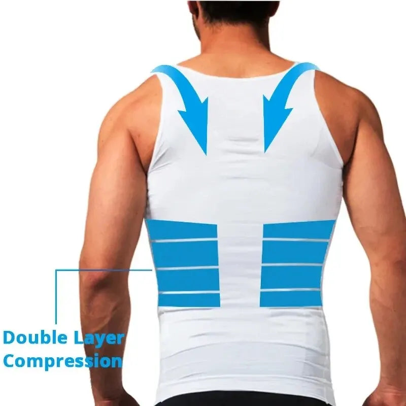 Men's Slimming Compression Vest – Seamless Shapewear Tank Top for Belly Control & Waist Training
