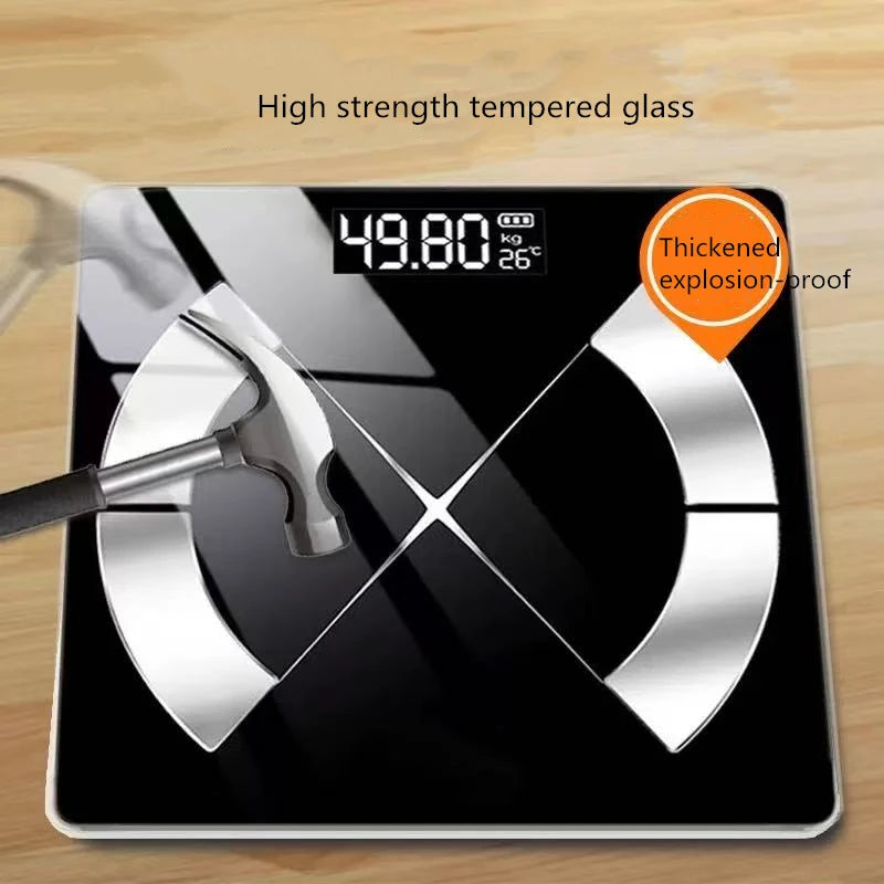 Accurate USB-Rechargeable Bluetooth Body Fat Scale – Smart Digital Weight & Composition Analyzer with App