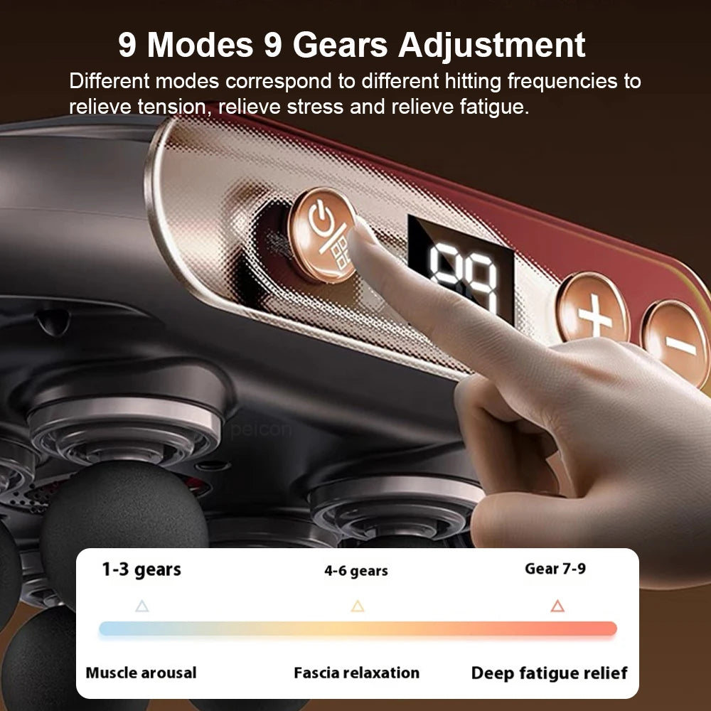 ProPulse™ 6-Head High-Frequency Fascia Massage Gun – Deep Tissue Percussion Massager for Muscle Recovery & Circulation