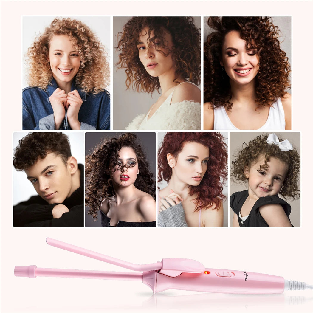 9mm Mini Ceramic Hair Curling Iron – Professional Electric Curler Wand & Small Crimping Iron – Salon Styling Tool