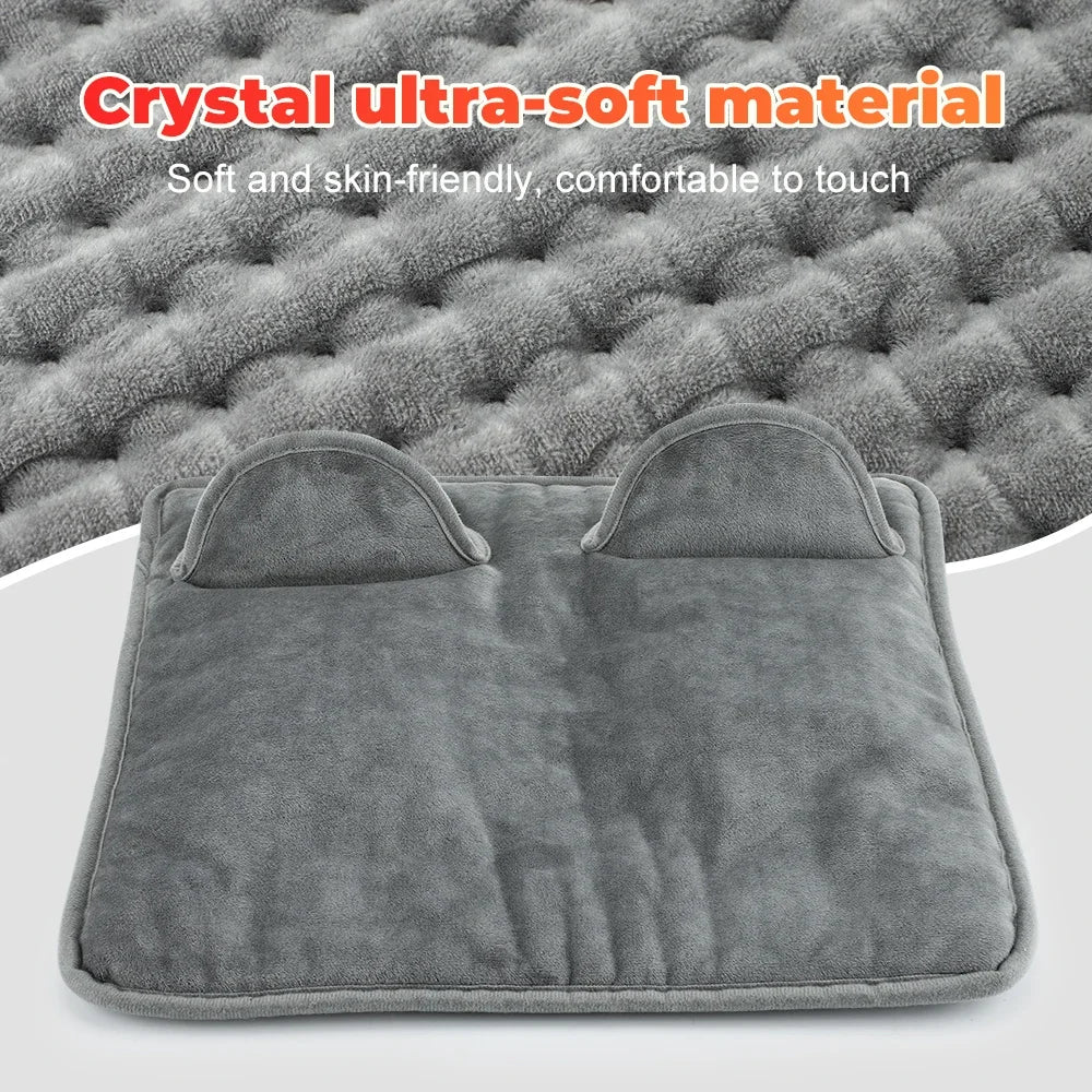 9-Gear Adjustable Plush Electric Foot Warming Mat – Washable USB Heating Blanket Pad