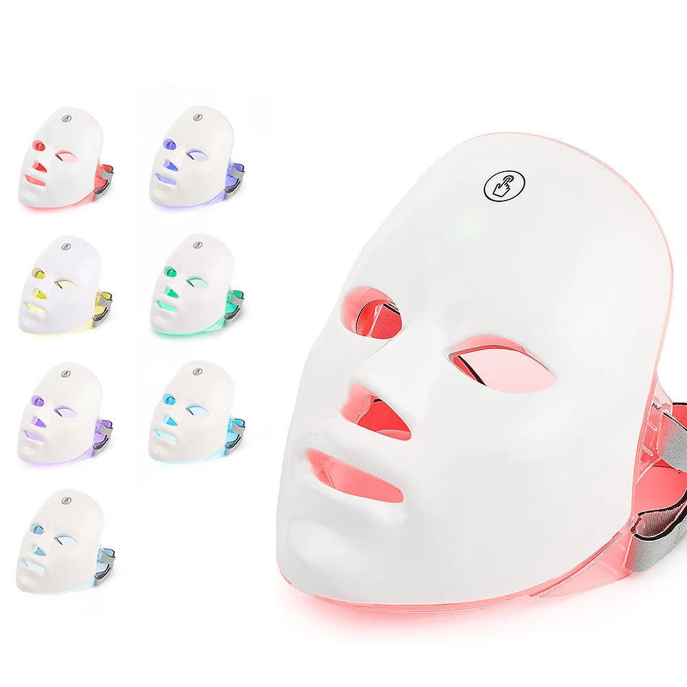 LED Face Mask – 7 Colors Wireless Photon Light Therapy for Anti-Aging & Skin Rejuvenation