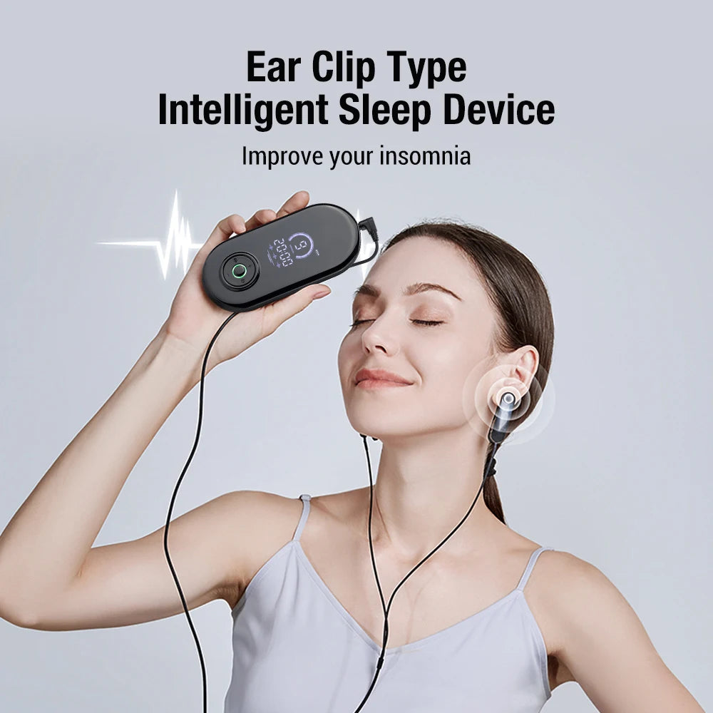 CES Ear-Clip Sleep & Anxiety Therapy Device — Non-Invasive Insomnia, Stress & Depression Relief via Pulse Acupressure