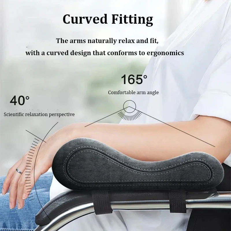 Memory Foam Armrest Pads – 1 Pair Chair Armrest Cushions for Elbow & Forearm Pressure Relief (Home & Office Use)