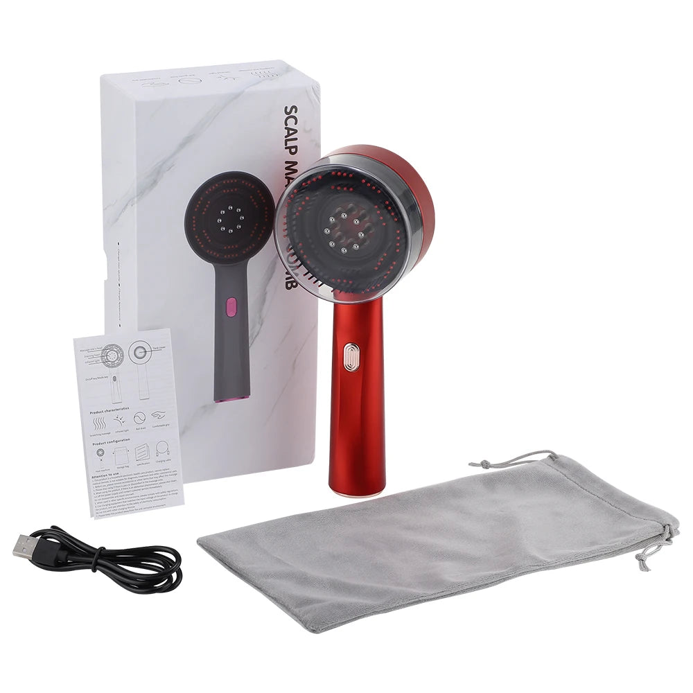 Electric Hair Regrowth Brush – Infrared Light Scalp Massager Comb for Hair Loss Prevention & Circulation Boost
