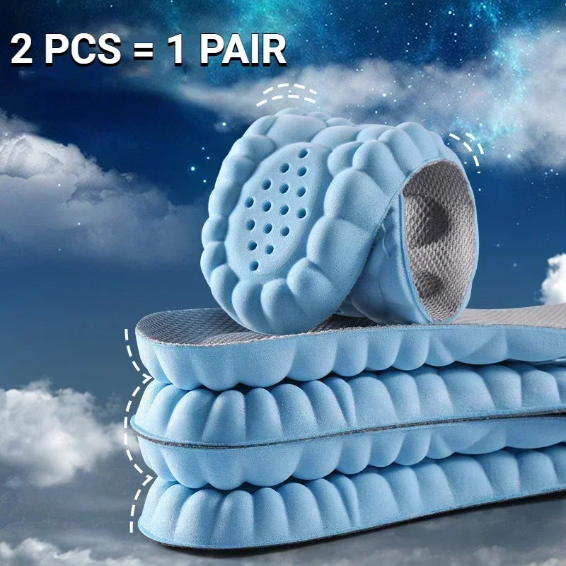 4D Massage Shoe Insoles – Super Soft Latex Sports Arch Support Inserts