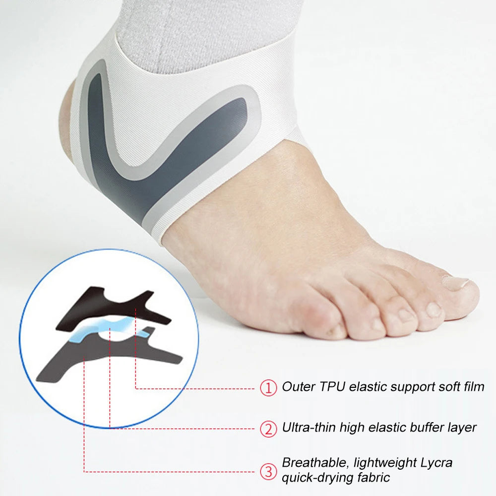 Adjustable Compression Ankle Sleeve – Elastic Ankle Brace Support for Sprains & Heel Protection