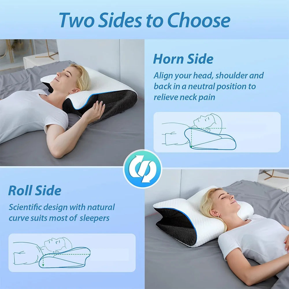 Orthopedic Cervical Memory Foam Pillow – Ergonomic Neck Support for Pain Relief & Better Sleep