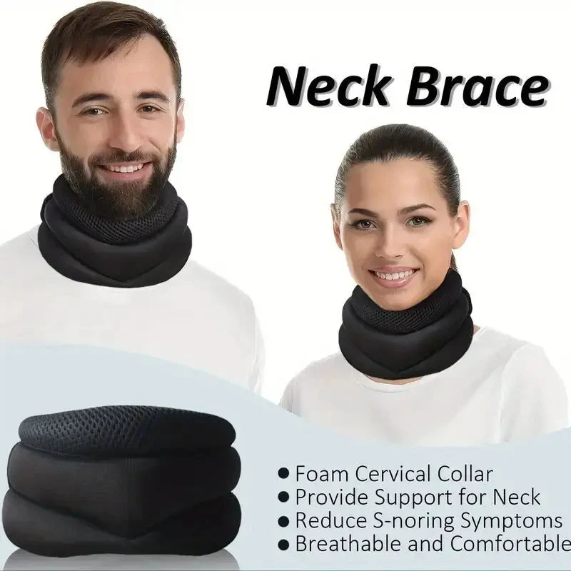 Cervical Neck Brace – Soft Foam Adjustable Support Collar for Pain Relief & Correcting Forward Head Posture