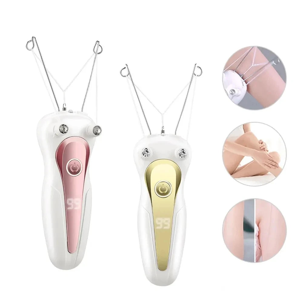 Rechargeable Electric Body Hair Remover for Women – Cordless Cotton Thread Epilator for Legs, Arms, Neck – Best Beauty Gift for Mom and Loved Ones