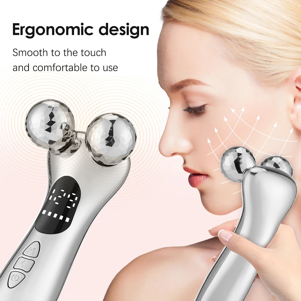 Electric Facial Microcurrent Beauty Device with LED Display – Face Lifting Roller Massager for Skin Tightening – Best Gift for Mom and Skincare Lovers