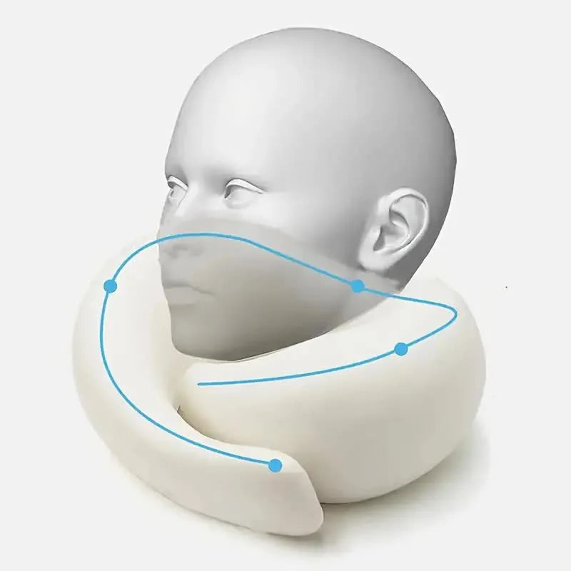 Memory Foam Travel Neck Pillow – U-Shaped Snail Design for Adjustable Support