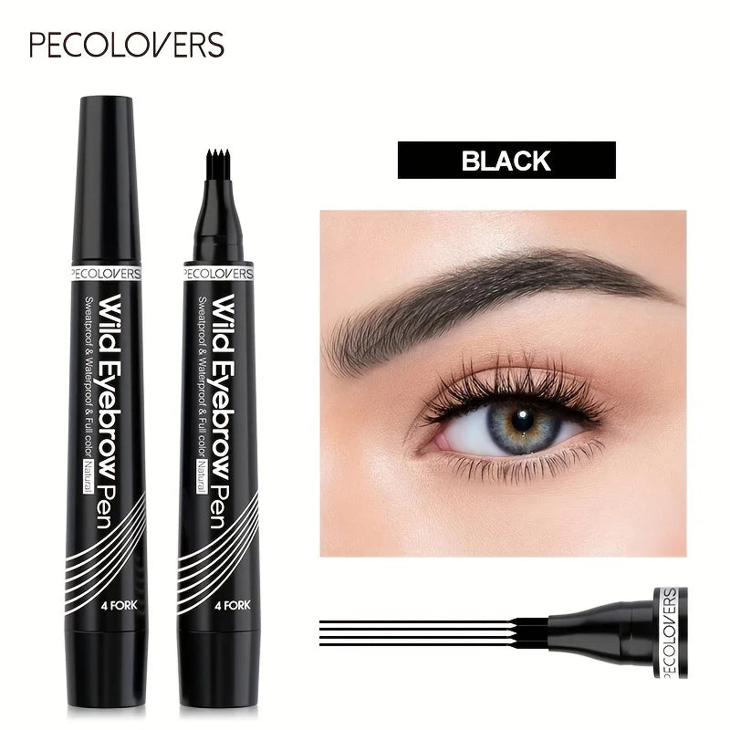 Waterproof 4-Tip Eyebrow Tattoo Pen – Long Lasting Liquid Eyebrow Pencil