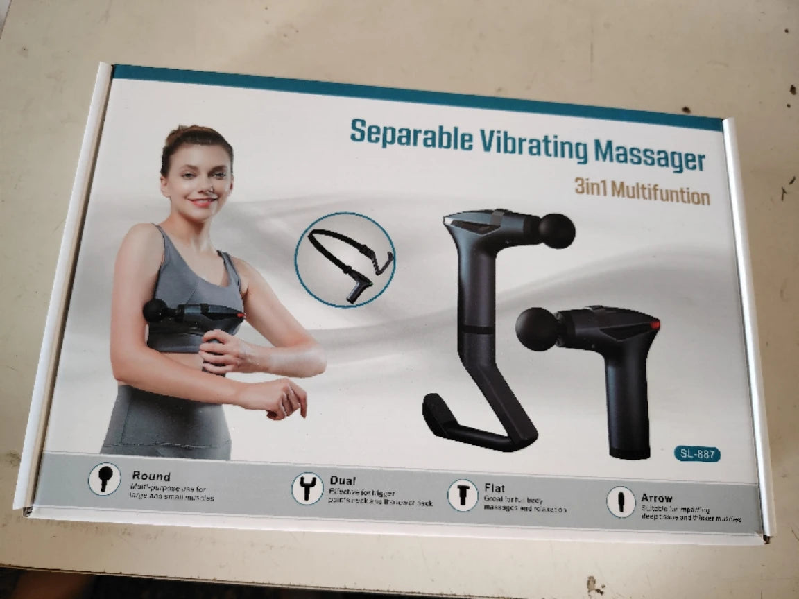 Multifunctional Long-Handle Deep Tissue Massage Gun – Electric Muscle Relaxation & Recovery Tool