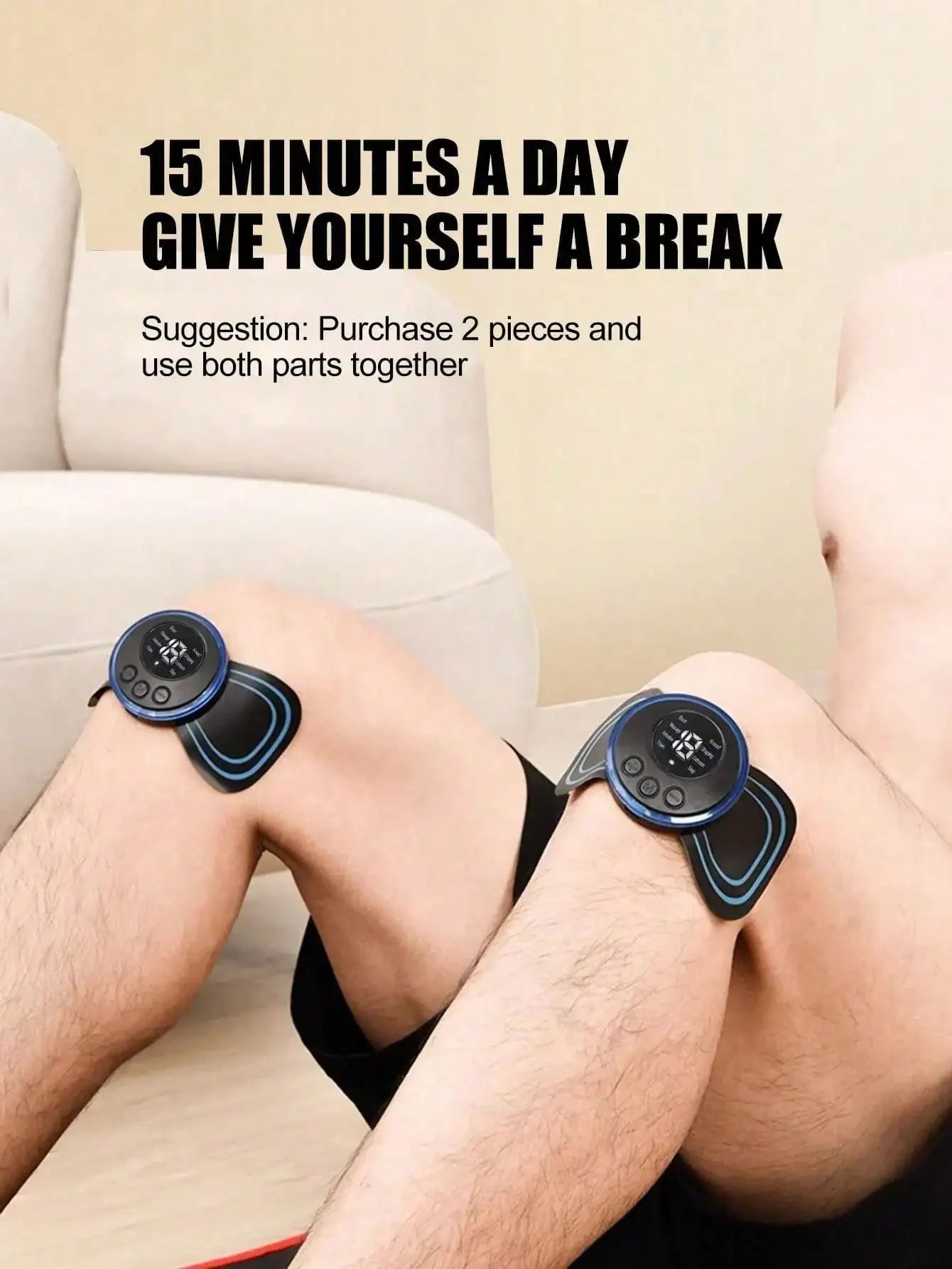 Mini Cervical Spine EMS Massager Patch with Remote
